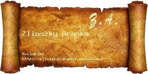 Zlinszky Aranka névjegykártya