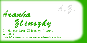 aranka zlinszky business card